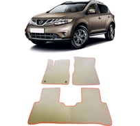 Ковры в салон автомобиля Eva Smart nissan murano ii (z51) 2008 - 2015 эва сота коричневые c красной окантовкой 1583-A6A7-S