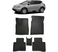 Ковры в салон автомобиля Eva Smart nissan murano ii (z51) вариант макси 3d 2008 - 2015 эва сота чёрные c серой окантовкой 3502-B5B1-S
