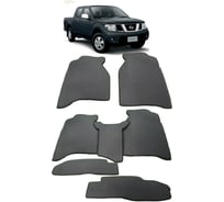 Ковры в салон автомобиля Eva Smart nissan navara (d40) 2005 - 2015 эва сота чёрные c синей окантовкой 1584-B5B2-S