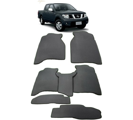 Ковры в салон автомобиля Eva Smart nissan navara (d40) 2005 - 2015 эва сота коричневые c красной окантовкой 1584-A6A7-S 1