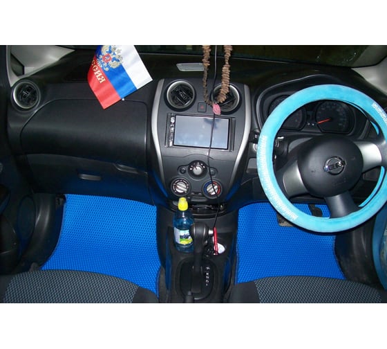 Ковры в салон автомобиля Eva Smart nissan note ii правый руль 2012 - 2016 эва сота серые c красной окантовкой 2875-B1A7-S