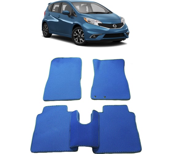 Ковры в салон автомобиля Eva Smart nissan note ii правый руль 2012 - 2016 эва сота бежевые c красной окантовкой 2875-A1A7-S 1
