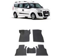 Ковры в салон автомобиля Eva Smart fiat doblo l рестайлинг 5мест 2005 - 2015 эва сота коричневые c красной окантовкой 2230-A6A7-S