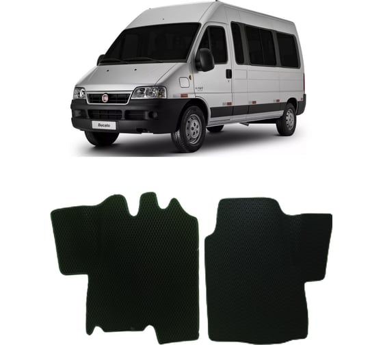 Ковры в салон автомобиля Eva Smart fiat ducato (244) 2006 - 2014 эва сота чёрные c черной окантовкой 2508-B5B5-S 1