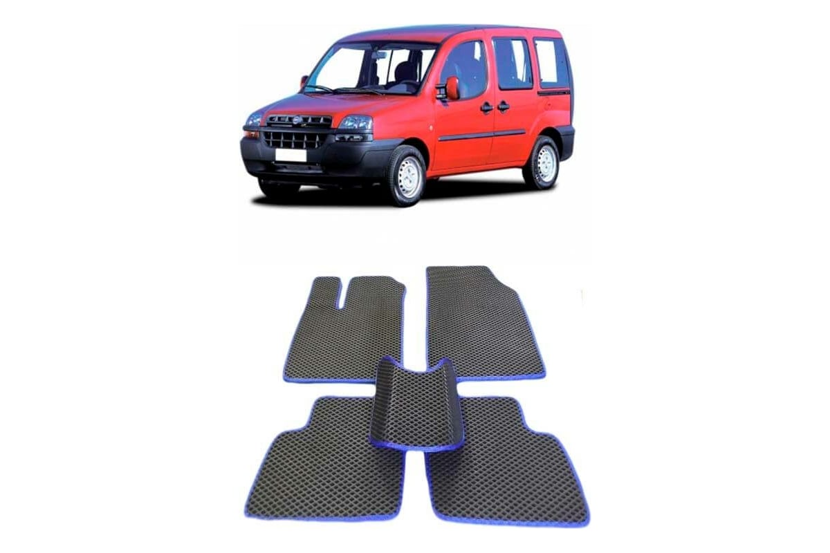 Ковры в салон автомобиля Eva Smart fiat doblo i 5мест 2001 - 2005 эва сота  бежевые c коричневой окантовкой 1975-A1A6-S - заказать в интернет-магазине:  цена, описание, отзывы.