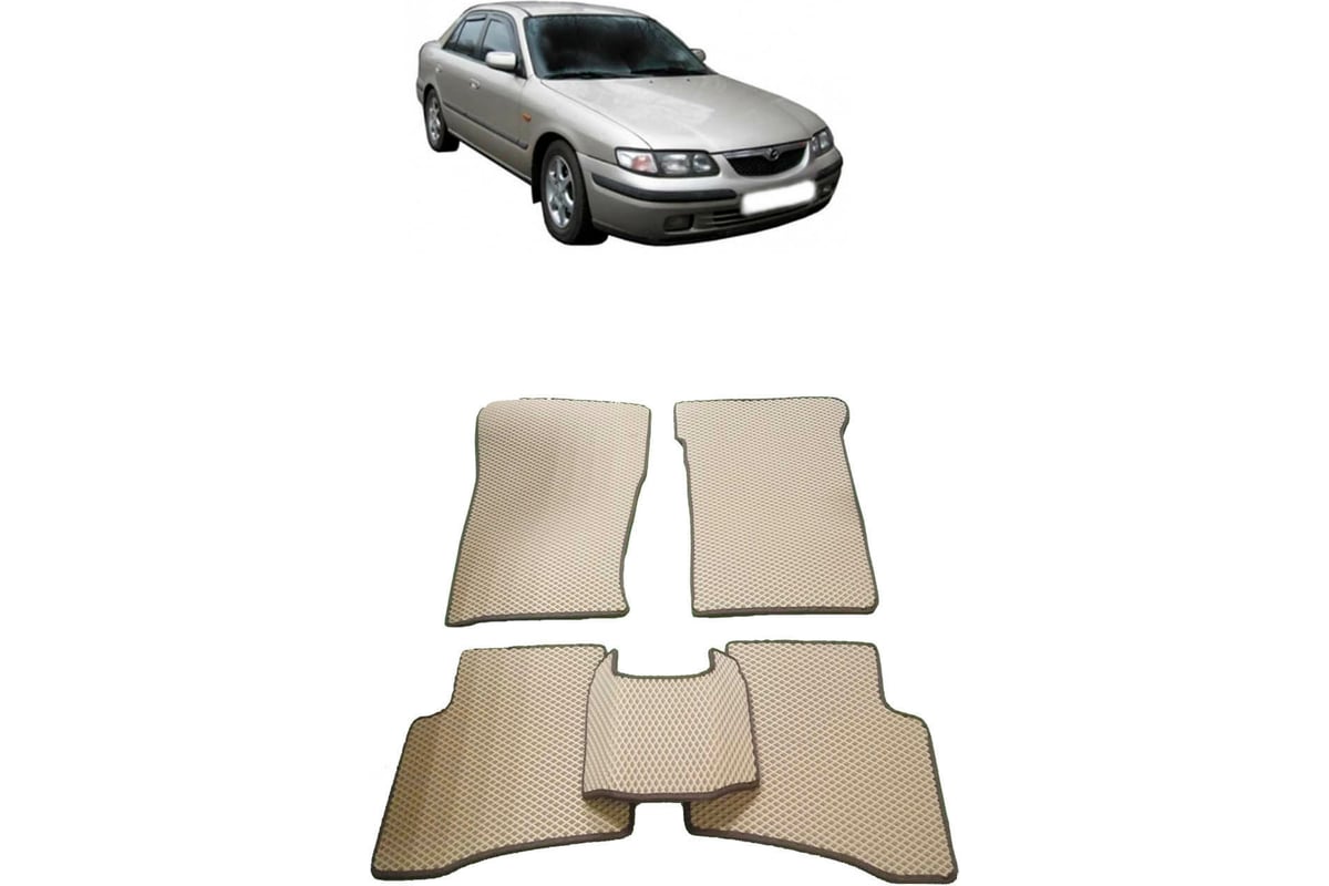 Ковры в салон автомобиля Eva Smart mazda 626 (gf) 1997 - 2002 эва сота  серые c синей окантовкой 2788-B1B2-S - заказать в интернет-магазине: цена,  описание, отзывы.