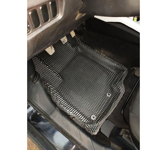 Ковры в салон автомобиля Eva Smart mitsubishi asx пресс борта 2010 - эва сота бежевые c черной окантовкой 3555-A1B5-S