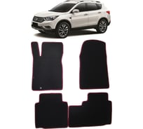 Ковры в салон автомобиля Eva Smart dongfeng ax7 2015 - эва сота серые c красной окантовкой 2860-B1A7-S