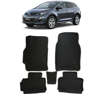 Ковры в салон автомобиля Eva Smart mazda cx-7 вариант макси 3d 2006 - 2012 эва сота серые c синей окантовкой 3370-B1B2-S