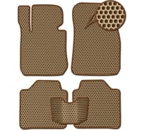 Ковры в салон автомобиля Eva Smart mazda carol vii правый руль 2015 - эва сота бежевые c коричневой окантовкой 3720-A1A6-S