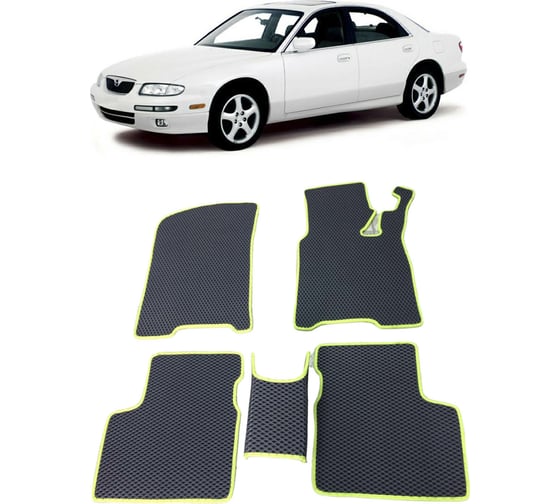 Ковры в салон автомобиля Eva Smart mazda millenia правый руль 1995 - 1999 эва сота чёрные c красной окантовкой 2386-B5A7-S