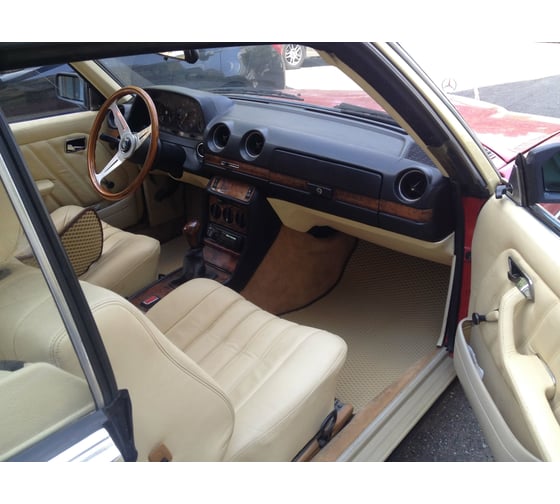 Ковры в салон автомобиля Eva Smart mercedes-benz (w123) coupe 1976 - 1985 эва сота бежевые c черной окантовкой 1528-A1B5-S