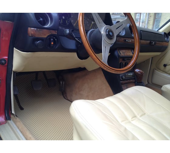 Ковры в салон автомобиля Eva Smart mercedes-benz (w123) coupe 1976 - 1985 эва сота бежевые c черной окантовкой 1528-A1B5-S