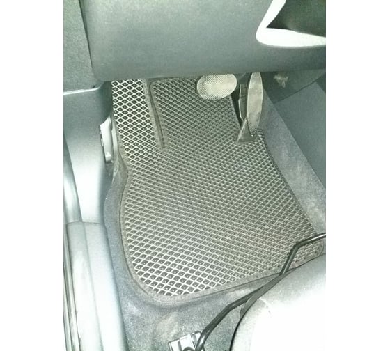 Ковры в салон автомобиля Eva Smart mini countryman ii (f60) 2016 - эва сота коричневые c синей окантовкой 2713-A6B2-S