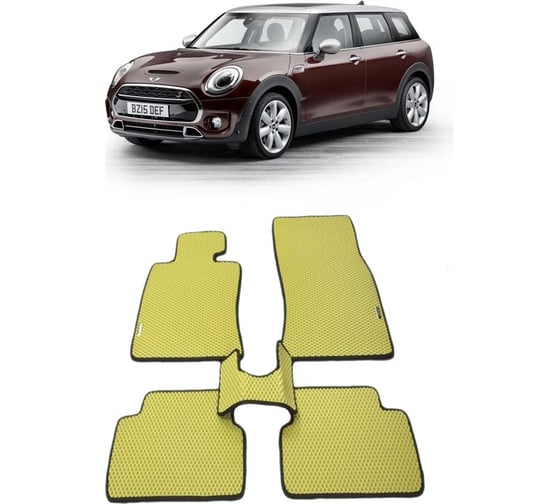 Ковры в салон автомобиля Eva Smart mini clubman (r55) cooper s универсал 2007 - 2010 эва сота серые c красной окантовкой 2139-B1A7-S