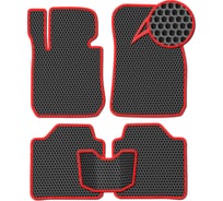 Ковры в салон автомобиля Eva Smart mini hatch (r50) 2000 - 2006 эва сота чёрные c красной окантовкой 3023-B5A7-S