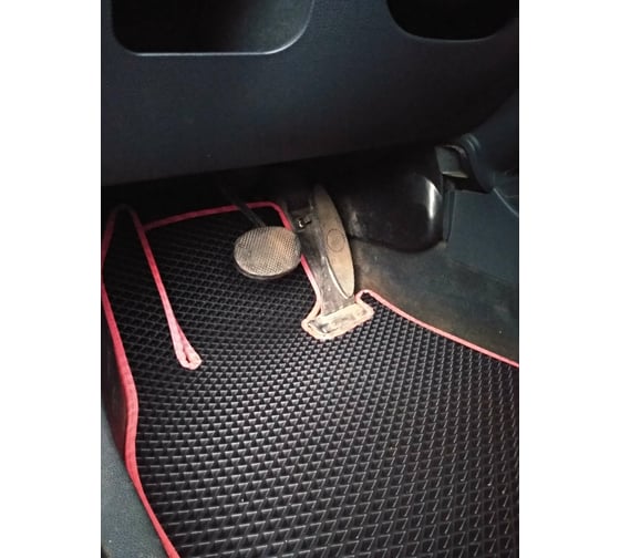 Ковры в салон автомобиля Eva Smart mini hatch (r50) 2000 - 2006 эва сота чёрные c коричневой окантовкой 3023-B5A6-S