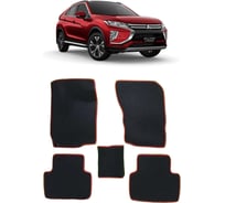 Ковры в салон автомобиля Eva Smart mitsubishi eclipse cross i рестайлинг 2020 - эва сота чёрные c красной окантовкой 3526-B5A7-S