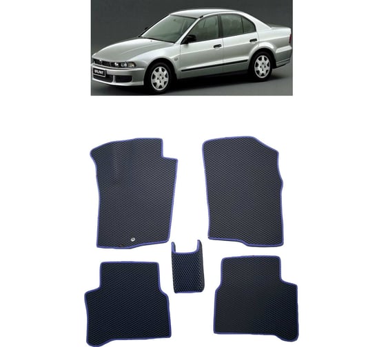 Ковры в салон автомобиля Eva Smart mitsubishi galant viii седан 1996 - 2006 эва сота серые c черной окантовкой 2395-B1B5-S 1