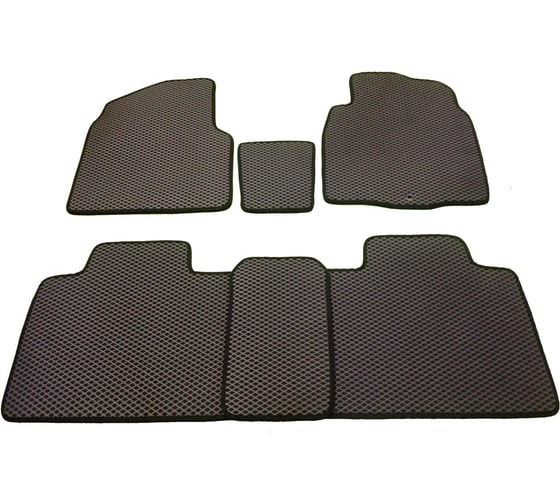 Ковры в салон автомобиля Eva Smart mitsubishi dion правый руль 2000 - 2005 эва сота коричневые c черной окантовкой 2079-A6B5-S