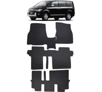 Ковры в салон автомобиля Eva Smart mitsubishi delica d5 правый руль 2007 - 2019 эва сота чёрные c красной окантовкой 3131-B5A7-S