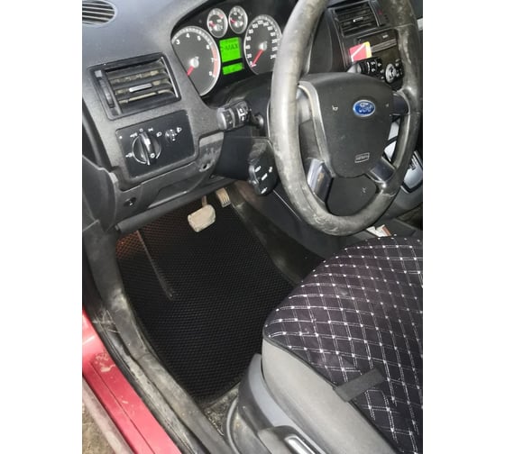 Ковры в салон автомобиля Eva Smart ford c-max i 2003 - 2010 эва сота чёрные c черной окантовкой 1182-B5B5-S