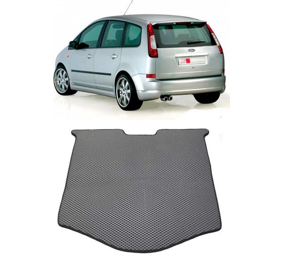 Ковры в салон автомобиля Eva Smart ford c-max i 2003 - 2010 эва сота серые c коричневой окантовкой 1182-B1A6-S