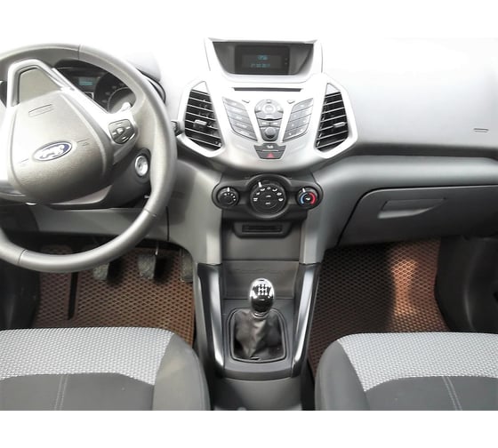 Ковры в салон автомобиля Eva Smart ford ecosport 2014 - эва сота бежевые c коричневой окантовкой 1184-A1A6-S
