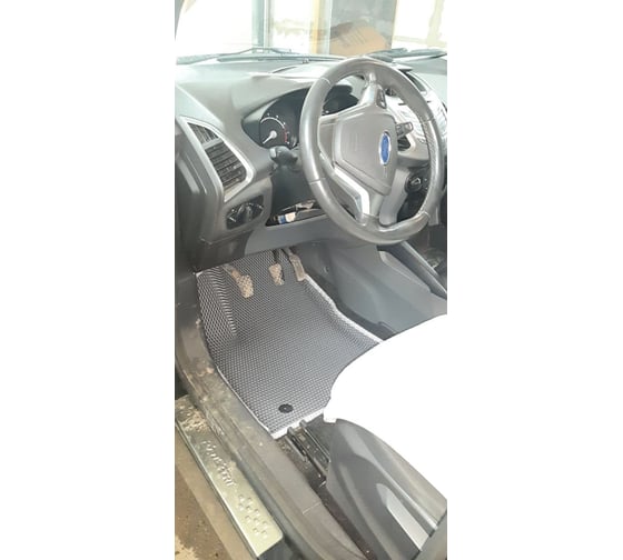 Ковры в салон автомобиля Eva Smart ford ecosport вариант макси 3d 2014 - эва сота коричневые c красной окантовкой 3595-A6A7-S
