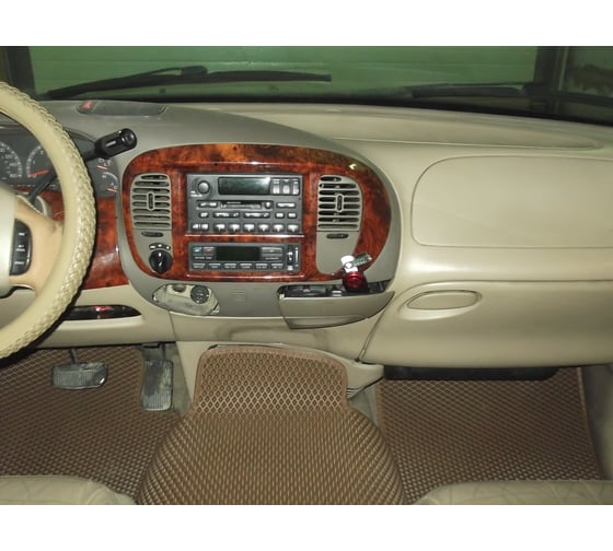 Ковры в салон автомобиля Eva Smart ford expedition 5мест 1996 - 2002 эва сота коричневые c серой окантовкой 2842-A6B1-S 1