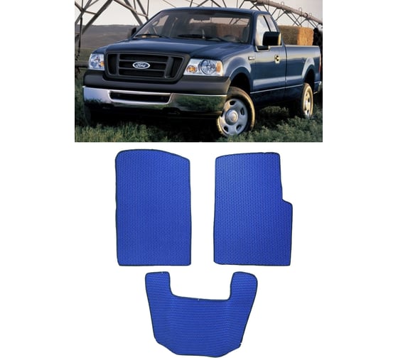 Ковры в салон автомобиля Eva Smart ford f-150 xi одинарная кабина 2003 - 2008 эва сота чёрные c красной окантовкой 3448-B5A7-S 1