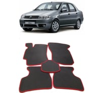 Ковры в салон автомобиля Eva Smart fiat albea 2002 - 2012 эва сота чёрные c бежевой окантовкой 1214-B5A1-S