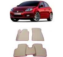 Ковры в салон автомобиля Eva Smart fiat bravo ii 2007 - 2014 эва сота бежевые c красной окантовкой 2419-A1A7-S