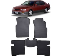 Ковры в салон автомобиля Eva Smart nissan bluebird xi (u14) правый руль 1996 - 2001 эва сота бежевые c синей окантовкой 3300-A1B2-S