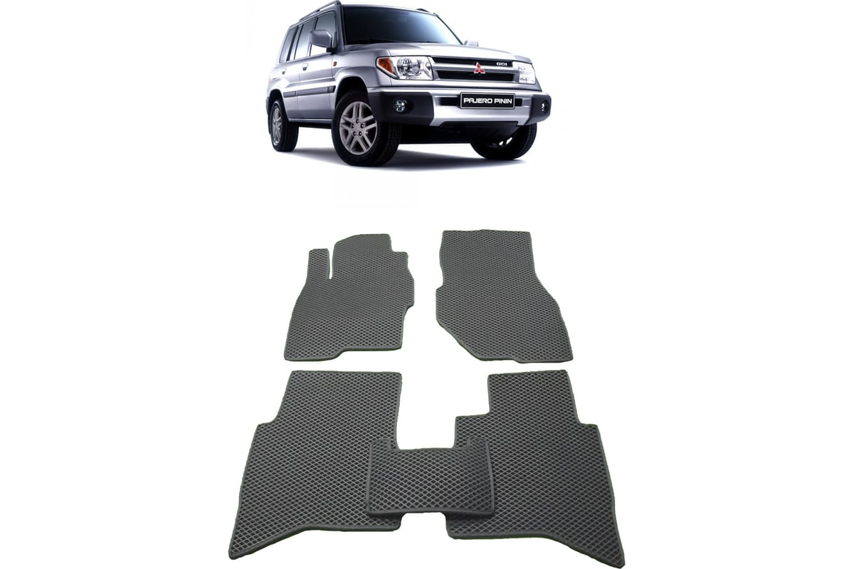 Ковры в салон автомобиля Eva Smart mitsubishi pajero pinin 1998 - 2006 эва  сота чёрные c коричневой окантовкой 2836-B5A6-S - заказать в  интернет-магазине: цена, описание, отзывы.