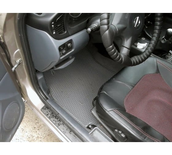 Ковры в салон автомобиля Eva Smart nissan almera ii (n16) 2000 - 2006 эва сота чёрные c черной окантовкой 1566-B5B5-S