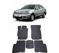 Ковры в салон автомобиля Eva Smart nissan almera iii (g15) 2013 - эва сота серые c красной окантовкой 1567-B1A7-S