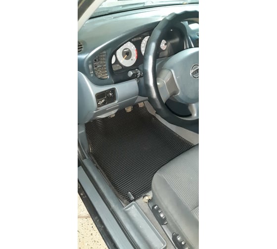 Ковры в салон автомобиля Eva Smart nissan almera classic вариант макси 3d 2006 - 2013 эва сота серые c коричневой окантовкой 3258-B1A6-S