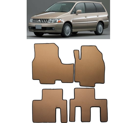 Ковры в салон автомобиля Eva Smart nissan bassara правый руль 5мест 1999 - 2003 эва сота бежевые c серой окантовкой 3191-A1B1-S 1