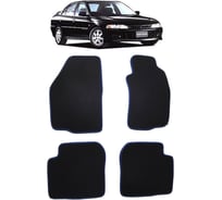 Ковры в салон автомобиля Eva Smart mitsubishi mirage правый руль 1995 - 2003 эва сота чёрные c синей окантовкой 2292-B5B2-S