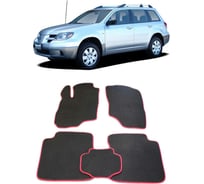 Ковры в салон автомобиля Eva Smart mitsubishi outlander i 2003 - 2007 эва сота чёрные c бежевой окантовкой 1551-B5A1-S