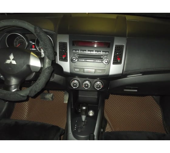 Ковры в салон автомобиля Eva Smart mitsubishi outlander xl вариант макси 3d 2007 - 2012 эва сота чёрные c черной окантовкой 2839-B5B5-S