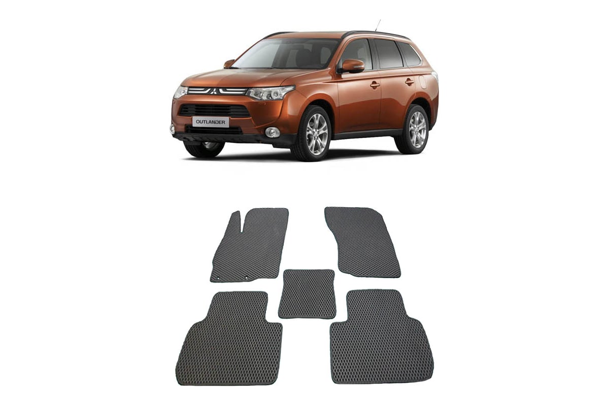 Ковры в салон автомобиля Eva Smart mitsubishi outlander iii 5мест 2012 -  эва сота серые c красной окантовкой 1555-B1A7-S - заказать в  интернет-магазине: цена, описание, отзывы.