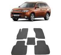 Ковры в салон автомобиля Eva Smart mitsubishi outlander iii 5мест 2012 - эва сота серые c синей окантовкой 1555-B1B2-S