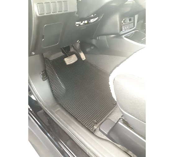 Ковры в салон автомобиля Eva Smart mitsubishi outlander iii 5мест вариант макси 3d 2012 - эва сота коричневые c серой окантовкой 3446-A6B1-S