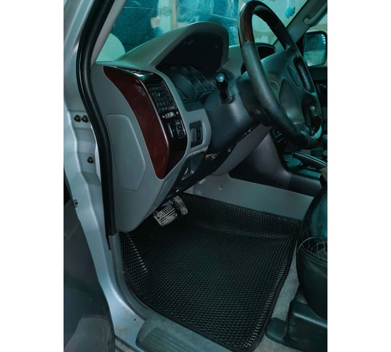 Ковры в салон автомобиля Eva Smart mitsubishi pajero (montero) iii вариант макси 3d 1999 - 2006 эва сота коричневые c серой окантовкой 3385-A6B1-S