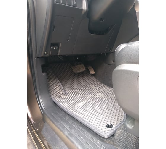 Ковры в салон автомобиля Eva Smart mitsubishi pajero sport iii 5мест 2015 - эва сота чёрные c коричневой окантовкой 2626-B5A6-S
