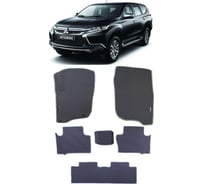 Ковры в салон автомобиля Eva Smart mitsubishi pajero sport iii 7мест 2015 - эва сота чёрные c серой окантовкой 3880-B5B1-S