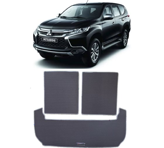 Ковры в салон автомобиля Eva Smart mitsubishi pajero sport iii 7мест 2015 - эва сота бежевые c бежевой окантовкой 3880-A1A1-S
