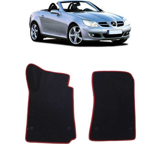 Ковры в салон автомобиля Eva Smart mercedes-benz slk-класс ii (r171) родстер 2004 - 2008 эва сота чёрные c синей окантовкой 2496-B5B2-S 1